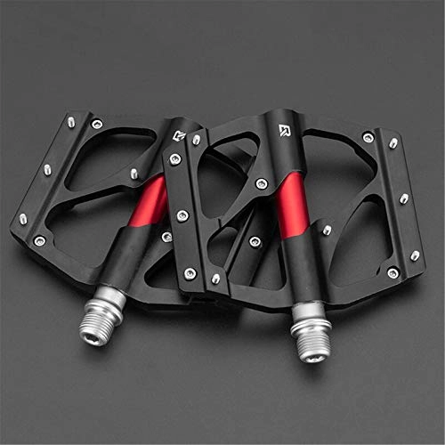 Mountain Bike Pedal : Yhjkvl Bicycle Pedals Bicycle Pedals Aluminum Alloy Non-slip MTB Road Bike High Speed Bearing Hollow-carved Dustproof Pedal Bike Accessories Bike Pedals (Size:110 * 95 * 17mm; Color:Black)
