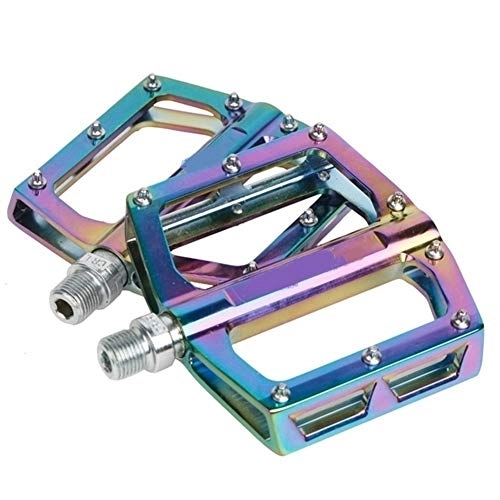Mountain Bike Pedal : YINGJUN-DRESS Bicycle Pedals MTB Colorful Pedals Ultralight Bicycle Pedal Anti-Skid Road Cycling Pedals Aluminum Mountain Bike Pedals Outdoor Accessories Bike Spares