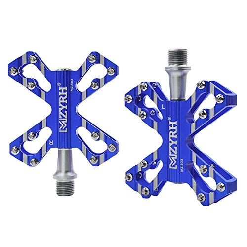 Mountain Bike Pedal : Yiwa CNC Machined Ultralight Bike Pedals, Mountain Bike Bearing Pedals Aluminum Alloy Bicycle Pedals Road Bicycle Accessories Blue
