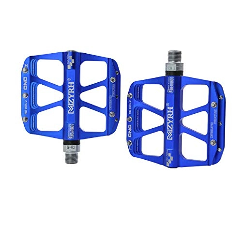 Mountain Bike Pedal : YNuo Mountain Bike Pedals, Ultra Strong Colorful CNC Machined 9 / 16" Cycling Sealed 3 Bearing Pedals, and durable Bicycle accessories for a comfortable ride. (Color : Blue)