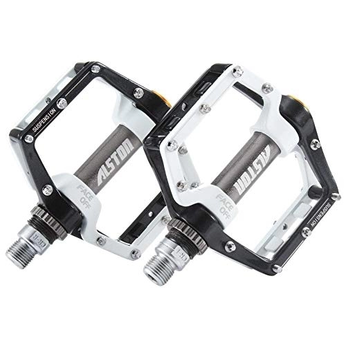 Mountain Bike Pedal : YOBAIH Mountain Bike Pedals Road Bicycle MTB Aluminum Strong Pedal, Super Powerful CR-MO 9 / 16" Spindle, Three Pcs Ultra Sealed Bearings FACE Off Pedals (Color : Black)