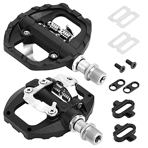 Mountain Bike Pedal : Yokawe 1 Pair Mountain Bike Pedals, Self-Locking Bike Pedals, Aluminum Alloy Cycling Clipless Pedals with SPD Platform for BMX MTB Spinning Bike Black