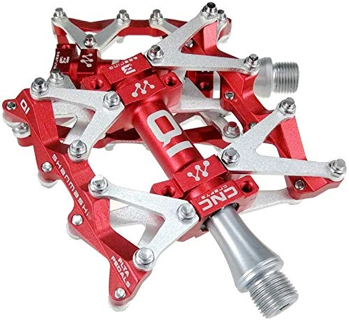 Mountain Bike Pedal : YZ Pedal, Mountain Bike Pedals, Aluminum Alloy 3 Palin Bearing Pedals Non-Slip Comfort Wide Pedal Riding Accessories, Red