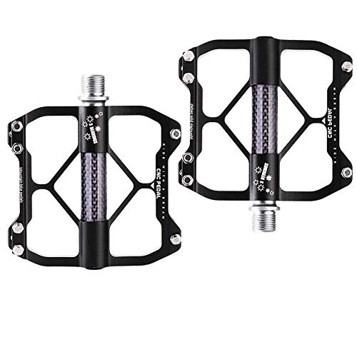 Mountain Bike Pedal : Zago Antiskid Bike Pedals Mountain Bike Aluminum Alloy Pedal Bicycle Accessories Equipped With Bicycle Pedals Non-Slip Durable Mountain Bike Pedals (Color : Black)