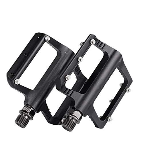 Mountain Bike Pedal : ZDAMN Bike Pedals Road Cycling Bicycle Pedals Lightweight Fiber Mountain Bike Pedals With Wide Flat Platform (Color : Black, Size : 100x85x15mm)
