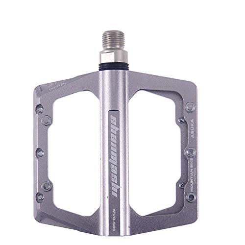 Mountain Bike Pedal : Zhicaikeji Bicycle pedal Mountain Bike Pedal 1 Pair Of Aluminum Alloy Non-slip Durable Pedal Surface Road 4 Colors Lightweight skid (Color : Titanium)