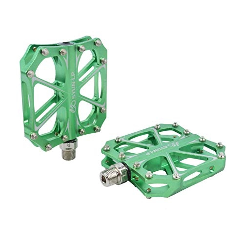 Mountain Bike Pedal : zhtt Pedals, Bicycle Cycling Bike Pedals, New Aluminum Antiskid Durable Mountain Bike Pedals Road Bike Hybrid Pedals, Green