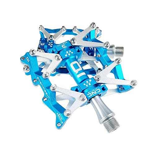 Mountain Bike Pedal : ZHTY Lightweight and Stable Pedal Mountain Bike Pedals 1 Pair Aluminum Alloy Antiskid Durable Bike Pedals Surface For Road MTB Bike 5 Colors (Q1) Non-slip (Color : Blue) SONG (Color : Blue)