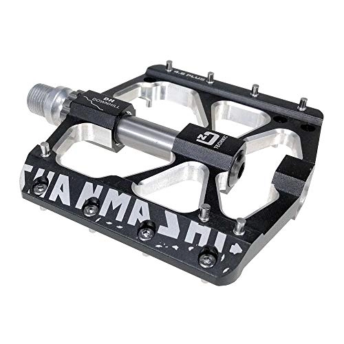 Mountain Bike Pedal : Zjcpow Bicycle Cycling Bike Pedals Mountain Bike Pedals 1 Pair Aluminum Alloy Antiskid Durable Bike Pedals Surface For Road BMX MTB Bike 4 Colors (SMS-4.6 PLUS) (Color : Black)