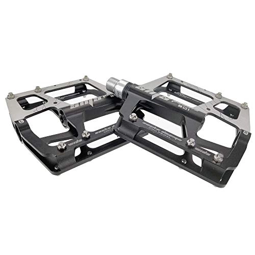 Mountain Bike Pedal : Zjcpow Bicycle Cycling Bike Pedals Mountain Bike Pedals 1 Pair Aluminum Alloy Antiskid Durable Bike Pedals Surface For Road BMX MTB Bike 5 Colors (SMS-901) (Color : Black)