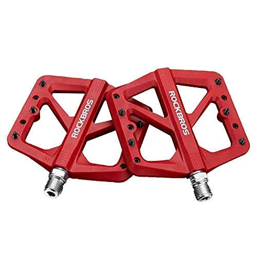Mountain Bike Pedal : zjyfyfyf Mountain Bike Pedals MTB Pedals Road Bike Pedals Aluminum Alloy Spindle 9 / 16 Inch with Sealed Bearing Anti-skid and Stable Mountain Bike (Color : Red)