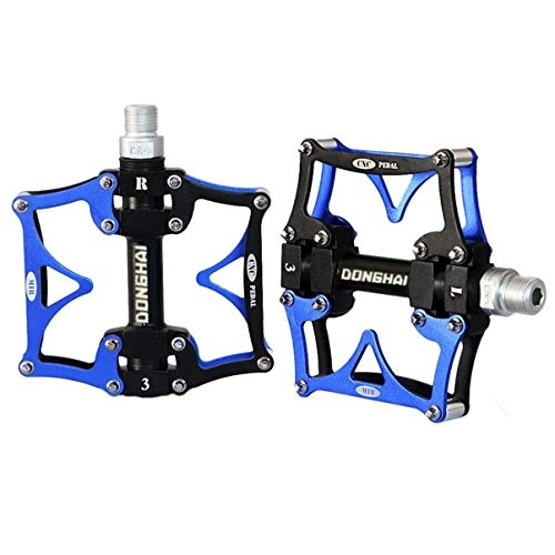 Mountain Bike Pedal : ZXCOOJOOK DH-SPORTS FACE OFF XMX Mountain Bike Pedal Bearing Aluminum Alloy Ultra Light Ankle Mountain Bike Folding Bike Pedal Bicycle Accessories (Color : Blue)