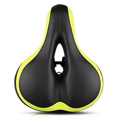 Mountain Bike Seat : Absorption Hollow Bicycle Saddle Mountain Bike Breathable And Rainproof Riding Accessories Black And Green
