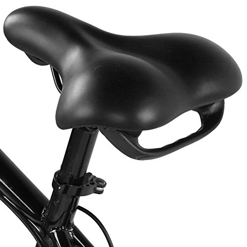 Mountain Bike Seat : Alomejor Bike Seat PU Leather Bicycle Saddle Ergonomic Shock Absorbing Mountain Bicycle Saddle Seat Thick & Soft Bike Cushion (black)