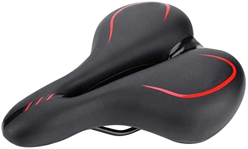 Mountain Bike Seat : BANGDIAN Padded Ultra-Light Mountain Bicycle Road Bike Soft Shock Absorption Seat Saddle Replacement Silicone Bicycle Saddle Black Red Universal