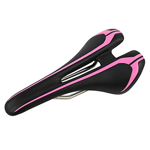 Mountain Bike Seat : Bicycle Saddle, Hollow Mountain Bike Saddle, Unisex Bicycle Saddle, Ultra-light Road Bike Saddle, Riding Equipment Pink