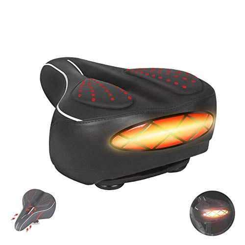 Mountain Bike Seat : Bicycle Saddle Seat Outdoor Shock Absorber Comfortable Saddle Cushion With Reflection Warning Tape Mountain and Road Bike Seat Replacement