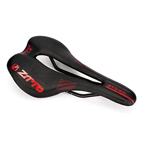 Mountain Bike Seat : Bicycle Saddle Seat Road Bike Seat Cushion Bag Mountain Bike Saddle Hollow Comfortable Riding Cushion for MTB, Road, Folding Bikes, Black red