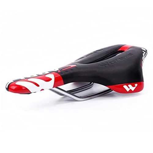 Mountain Bike Seat : Bicycle Saddle Skidproof Bike Saddle Seat Cushion MTB Hollow Road Mountain Red Cycling Bicycle Saddle black red