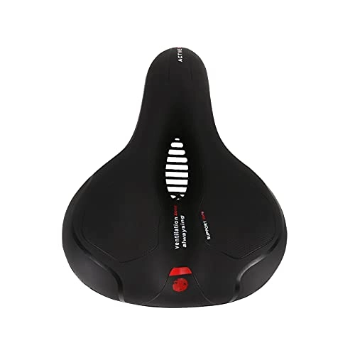 Mountain Bike Seat : Bicycle seat Breathable Bike Saddle Big Butt Cushion Leather Surface Seat Mountain Bicycle Shock Absorbing Hollow Cushion Bicycle Accessories