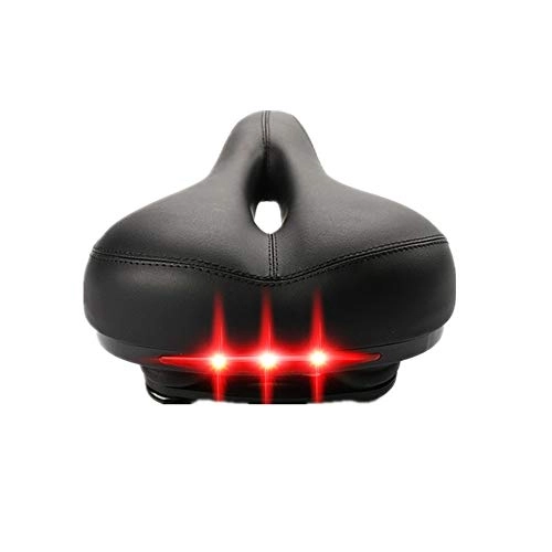 Mountain Bike Seat : Bicycle Seat Cushion Bicycle With Light Cushion Mountain Bike Taillights Saddle With Taillight, Waterproof, Dual Spring Designed, Soft, Breathable, Fit Most Bikes Bicycle Riding Equipment Road Bike Se