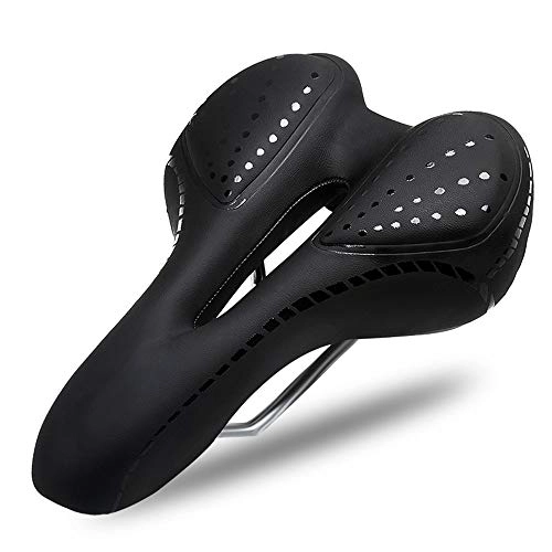 Mountain Bike Seat : Bicycle super soft comfortable cushion Mountain bike silicone thickened saddle Hollow breathable saddle Bicycle universal accessories seat 16 * 27cm, B