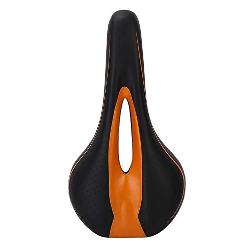 Mountain Bike Seat : Bike Bicycle Saddle, Mountain Road Bicycle Saddle, Waterproof Hollow Cushion, Black Orange Edge Cushion, Soft Comfortable Seat Bicycle Accessory, Mountain Road Bike Saddle