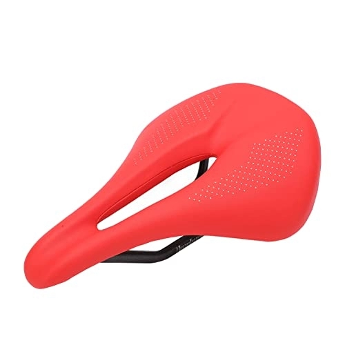 Mountain Bike Seat : Bike Saddle 155mm Carbon Fiber Leather Saddle Mountain Bike Red Seat Cushion Bicycle Saddle Accessories(red)