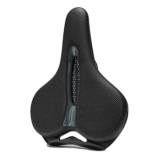 Mountain Bike Seat : Bike Saddle Breathable Big Butt Cushion Leather Surface Seat Mountain Bicycle Shock Absorbing Hollow Cushion Accessories