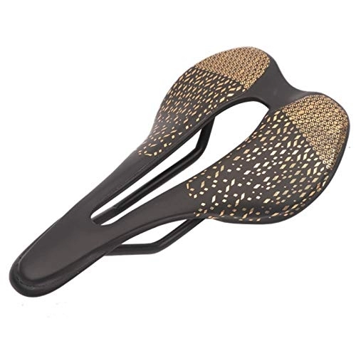 Mountain Bike Seat : Bike Saddle, Mountain Bike Seat Reflective Carbon Fiber Bicycle Saddle Ultralight MTB Road Bike Saddle Cycling Racing Bike Seat Cushion Bicycle Parts (Color : Gold)