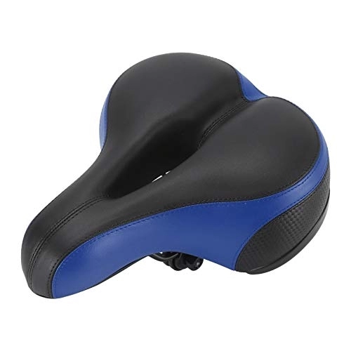 Mountain Bike Seat : Bike seat 2PCS Thickened Bicycle Saddle Seat Cycling Breathable Soft Saddle Seat Cover MTB Mountain Bike Pad Cushion Cover Wide Big Bum Saddle (Color : Blue)