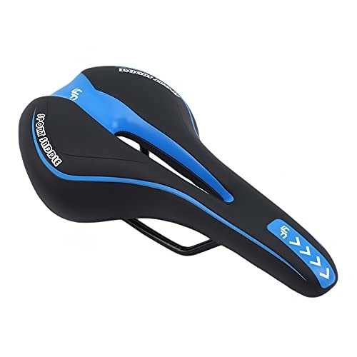 Mountain Bike Seat : Bike Seat Bicycle MTB Saddle Cushion Bicycle Hollow Saddle Cycling Road Mountain Bike Seat Bicycle Accessories Bike Saddle (Color : Black Blue)