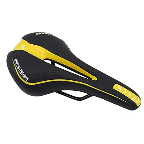 Mountain Bike Seat : Bike Seat Bicycle MTB Saddle Cushion Bicycle Hollow Saddle Cycling Road Mountain Bike Seat Bicycle Accessories Bike Saddle (Color : Black Yellow)