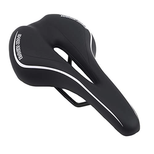 Mountain Bike Seat : Bike Seat Bicycle MTB Saddle Cushion Bicycle Hollow Saddle Cycling Road Mountain Bike Seat Bicycle Accessories Road Bike Saddle (Color : Black)