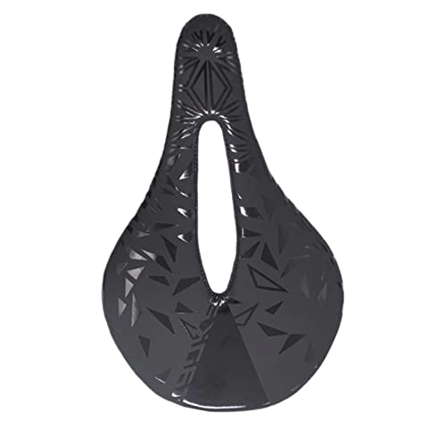 Mountain Bike Seat : Bike Seat Bicycle Saddle Accessories Spring Black Easy Install Cushion Seat Carbon Fiber Hollowed Ultralight Mountain Road Bike Racing Bike Saddle (Color : 143mm)