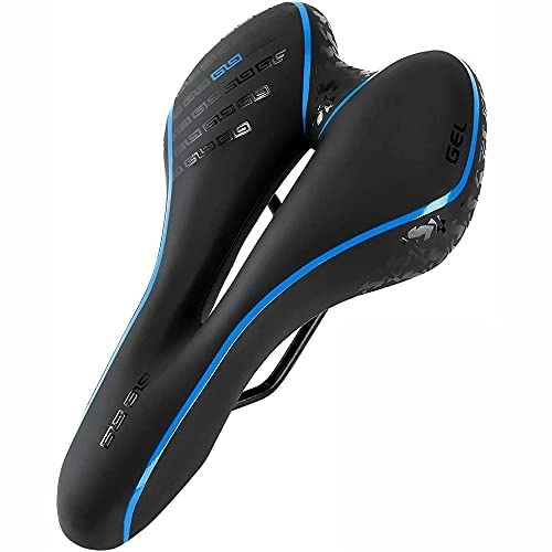 Mountain Bike Seat : Bike Seat Bicycle Saddle Gel MTB Mountain Road Bike Seat Comfortable Soft Cycling Cushion Exercise Bike Saddle For Men And Women Bike Saddle (Color : Type A Blue)