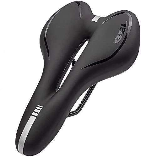 Mountain Bike Seat : Bike Seat Bicycle Saddle Gel MTB Mountain Road Bike Seat Comfortable Soft Cycling Cushion Exercise Bike Saddle For Men And Women Bike Saddle (Color : Type B Black)