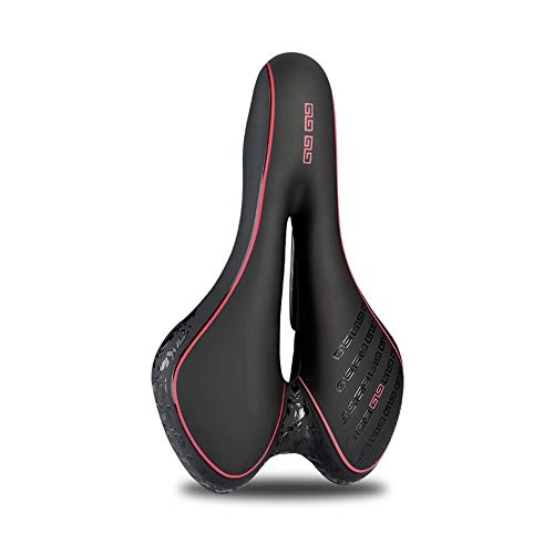 Mountain Bike Seat : Bike Seat Comfort Bike Saddle with Memory Foam Breathable Soft Bicycle Cushion for Women Men MTB Mountain Bike, black and red