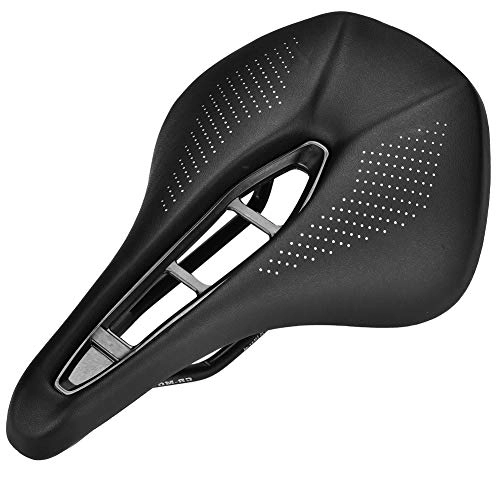 Mountain Bike Seat : Bike Seat Cushion, Breathable Black Pu Leather Comfortable Shockproof Bilke Saddle, Safe for Cycling Bike Road Bike Most Bikes Mountain Bike