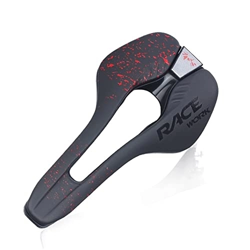 Mountain Bike Seat : Bike Seat Road Bike Saddle Ultralight Vtt Racing Seat Road Bicycle Saddle For Men Soft Comfortable MTB Cycling Accessories Bike Saddle (Color : Red)