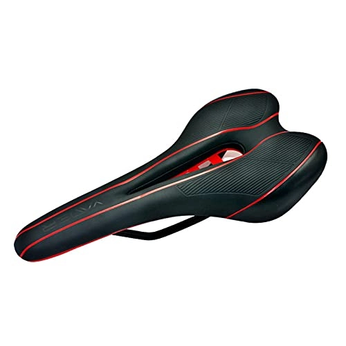 Mountain Bike Seat : Bike Seat Synthetic Leather Steel Rail Hollow Breathable Gel Soft Cushion Road Silicone MTB Bike Bicycle Cycling Seat Saddle (Color : Sa018)