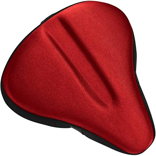 Mountain Bike Seat : Bikeroo Large Exercise Bike Gel Seat Cushion [WIDE SOFT PAD] - Most Comfortable Bicycle Saddle Cover for Women and Men Gel Bike Seat Cover Fits Cruiser and Stationary Bikes, Indoor Cycling, Spinning