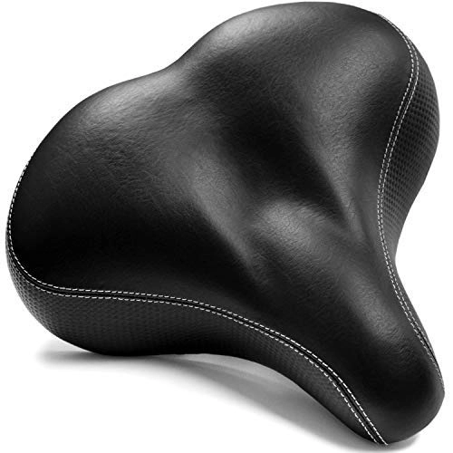 Mountain Bike Seat : Bikeroo Most Comfortable Bicycle Seat for Seniors - Extra Wide and Padded Bicycle Saddle for Men and Women Comfort - Universal Bike Seat Replacement