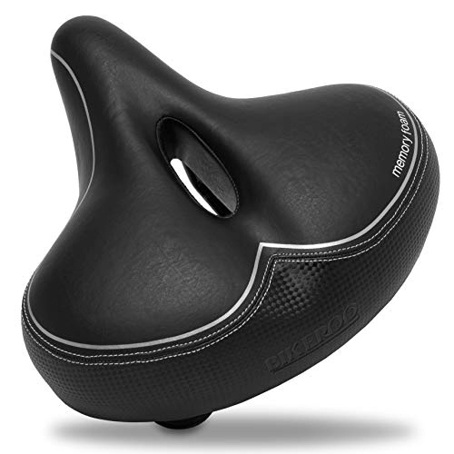 Mountain Bike Seat : Bikeroo Padded Bike Seat - Universal, Soft Padded, Comfortable Bike Saddle for Men and Women - Compatible with Peloton, Stationary Bikes, Exercise & Mountain Bikes, Wide﻿