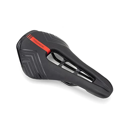 Mountain Bike Seat : Breathable Comfortable Universal Road Bike Mountain Bike Cushion Saddle Riding Accessories Black and red