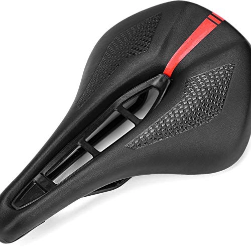 Mountain Bike Seat : BXGSHOSF 250 * 160mm Bicycle Saddle PU Leather Hollow Wide Ultralight Comfortable Cushion Mountain Bike Mountain Road Racing Bicycle Saddle