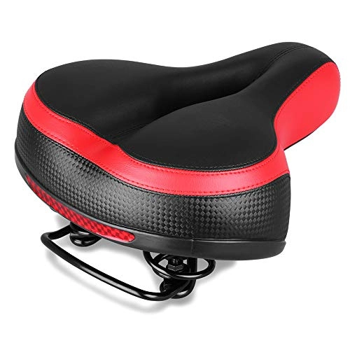 Mountain Bike Seat : BXGSHOSF Cushioning shock absorption, high elasticity, wide reflective belt protection, outdoor bicycle seat, riding an mountain bike