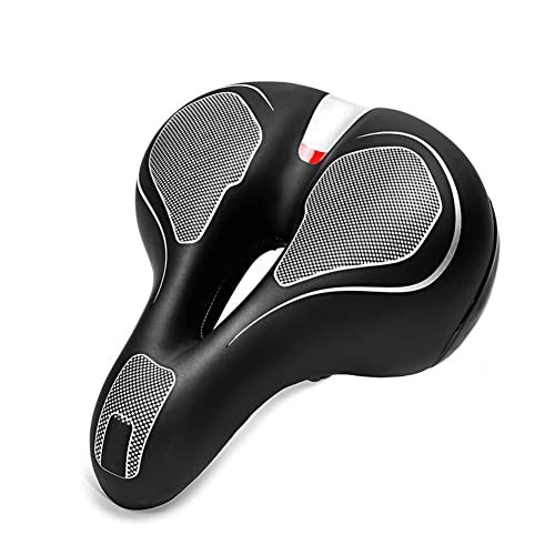 Mountain Bike Seat : BYRDZD Mountain Bike Saddle Reflective Bicycle Saddle Big Ass Bicycle Saddle Bicycle Seat, Multiple Shock Absorbers, Shock Absorption, More Comfortable Riding. (Size : B)