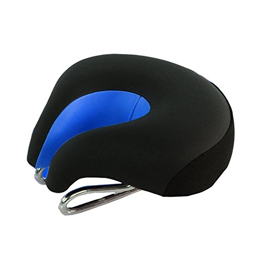 Mountain Bike Seat : CHE^ZUO BICYCLE SADDLE Mountain Bike Thick Widen the Seat Cushion Comfort Health Elbow Soft Saddle Pad No Hazards, Black and Blue, 200 * 180Mm