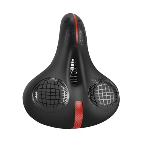Mountain Bike Seat : Comfort Bicycle Saddle Comfortable Soft Memory Foam Bicycle Saddle City Bikes Saddles Mountain Bike Saddles for Men Women, Black and Red